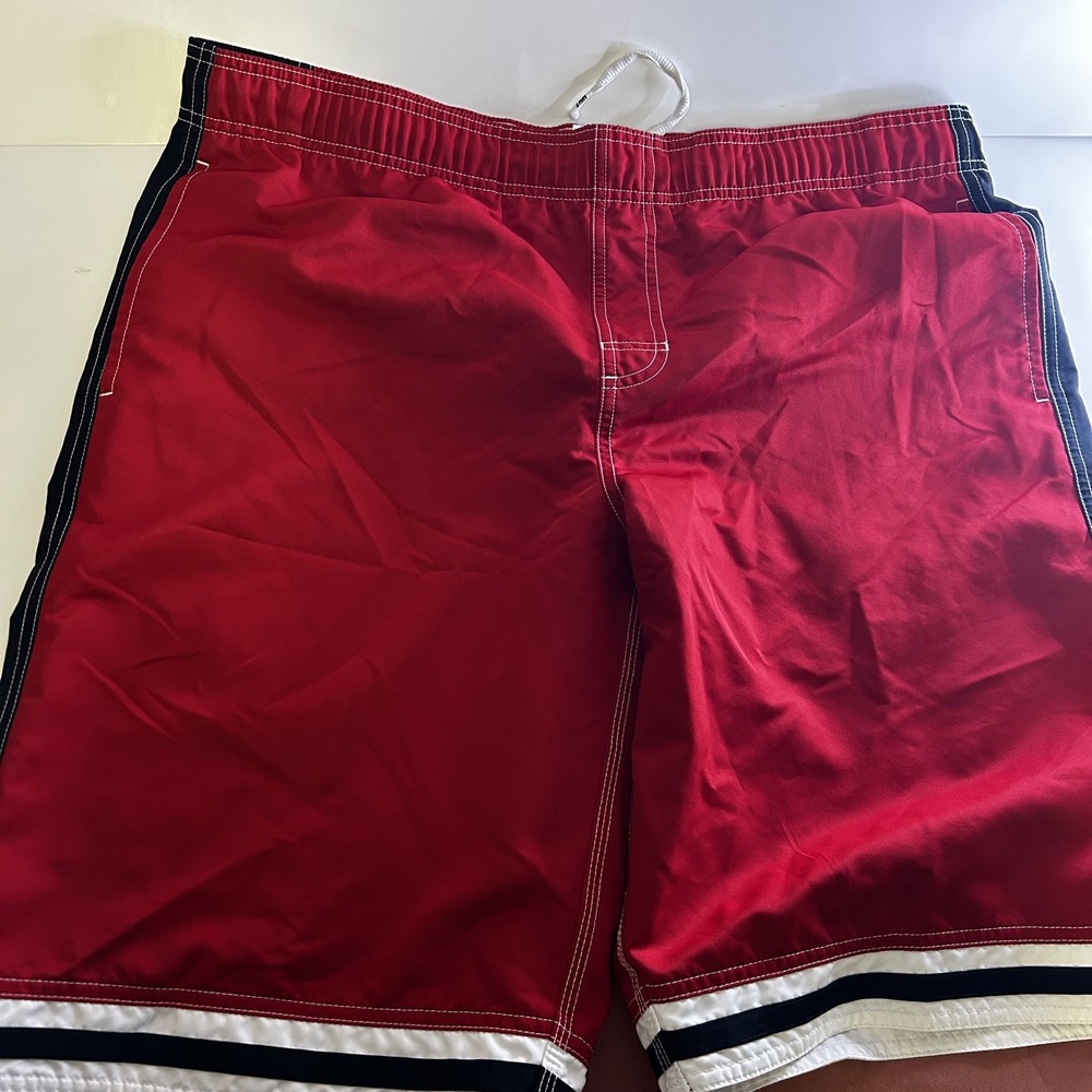 Vintage Y2K Nike Men's‎ Red Swim Shorts Swimming Trunks M NO LINING  #0051